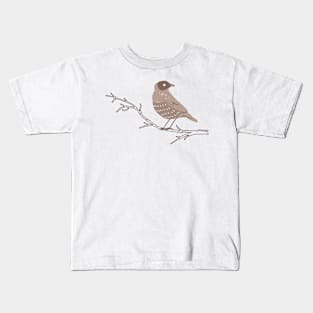 Bird on A Branch Minimal  Boho Warm Colours  Design Kids T-Shirt